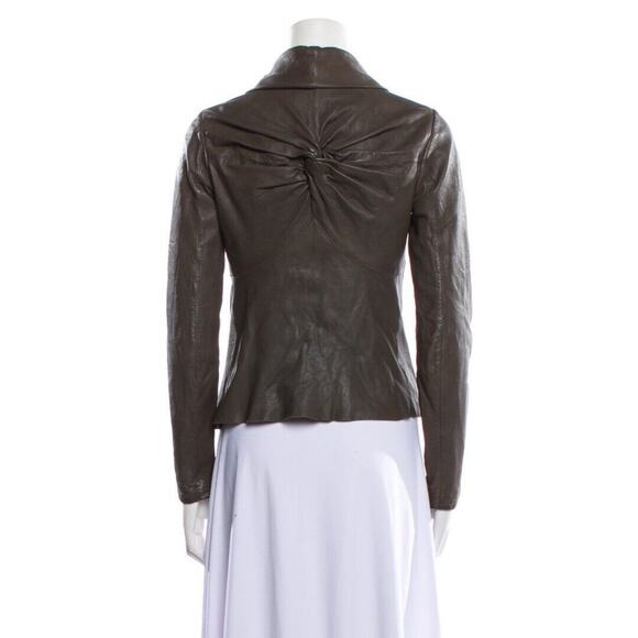 All Saints Leather Biker Jacket Small Brown Pockets - Picture 3 of 12